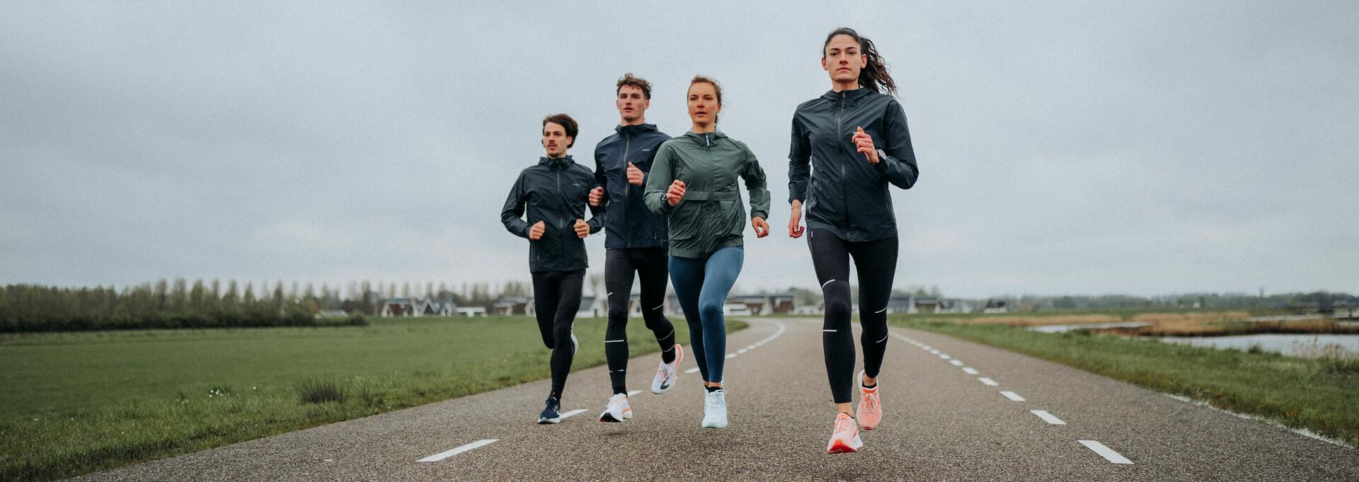 amigos practicando running