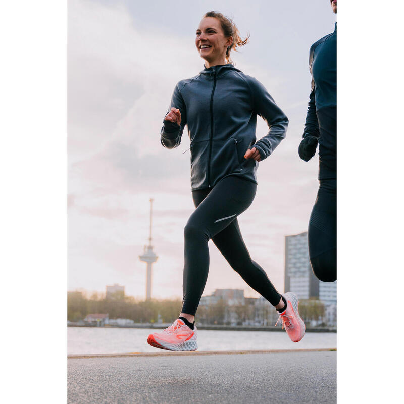 Veste chaude de running Femme, KIPRUN Run 500 Warm Vert givr?� KIPRUN - Decathlon