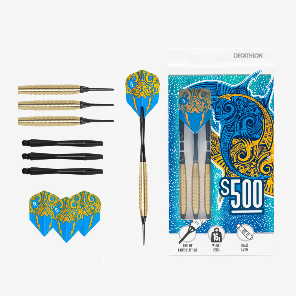 Dartpfeile S500 Softdart 3 Pfeile Kunststoffspitzen