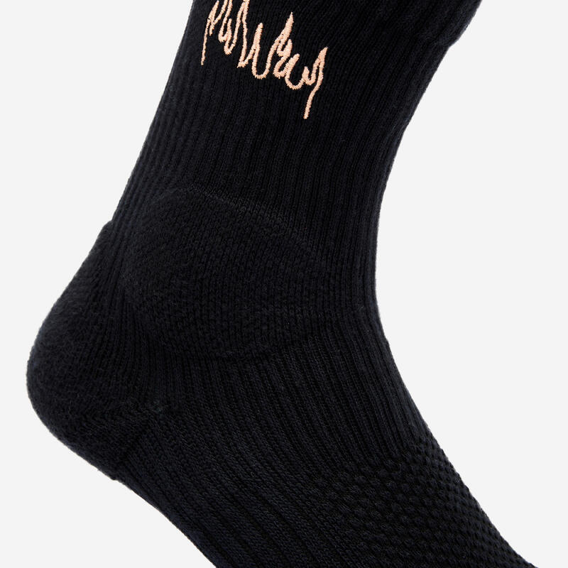 Paire de chaussettes semi-montantes de skateboard SK100 Edouard DAMESTOY noires