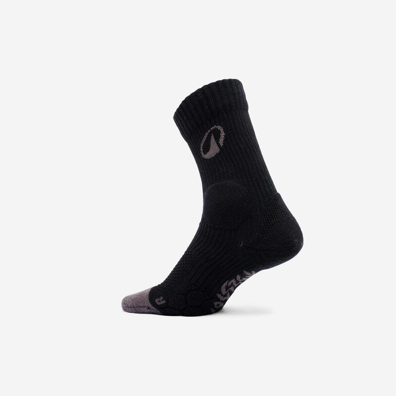 Paire de chaussettes semi-montantes de skateboard SK100 Edouard DAMESTOY noires