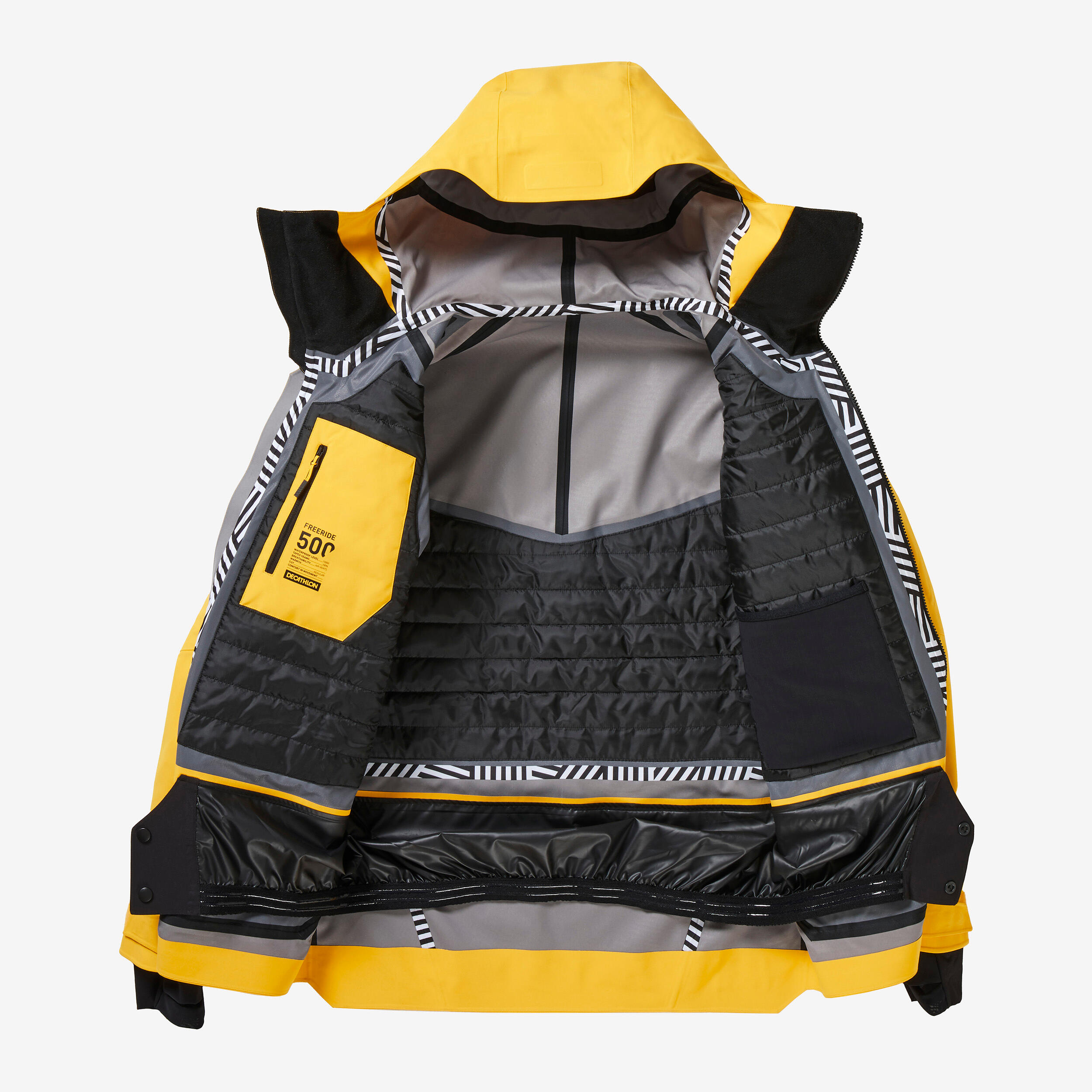 Men’s warm and breathable ski jacket FR500 - Yellow 4/8