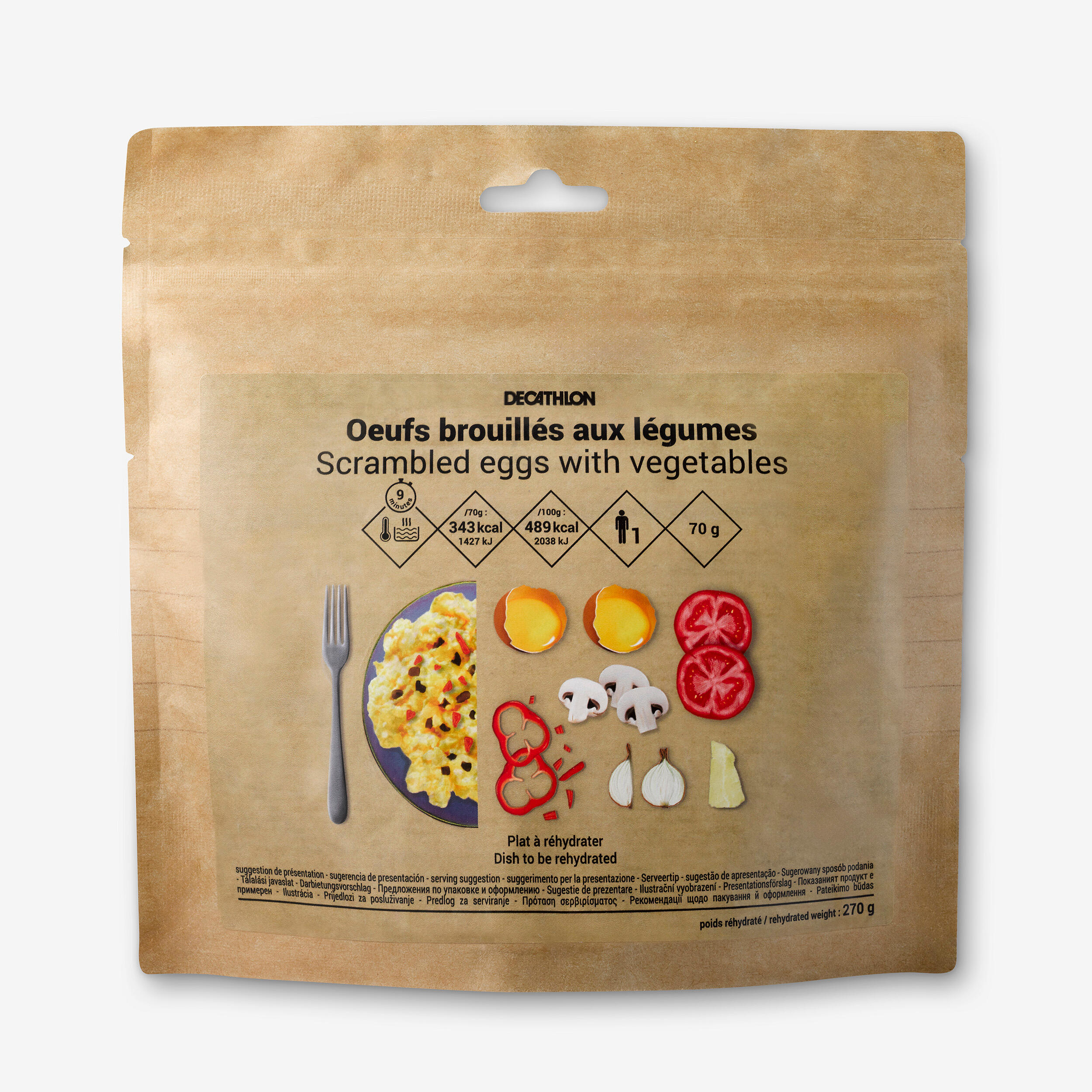 Forclaz - Repas Lyophilisé - Œufs Brouillés Aux Légumes - 70 G - Repas Déshydraté - Camping Et Bivouac Randonnee Trekking - - Taille Unique - Decathlon