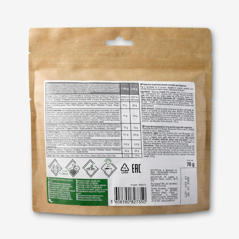 Mâncare liofilizată- omletă cu legume- 70 g