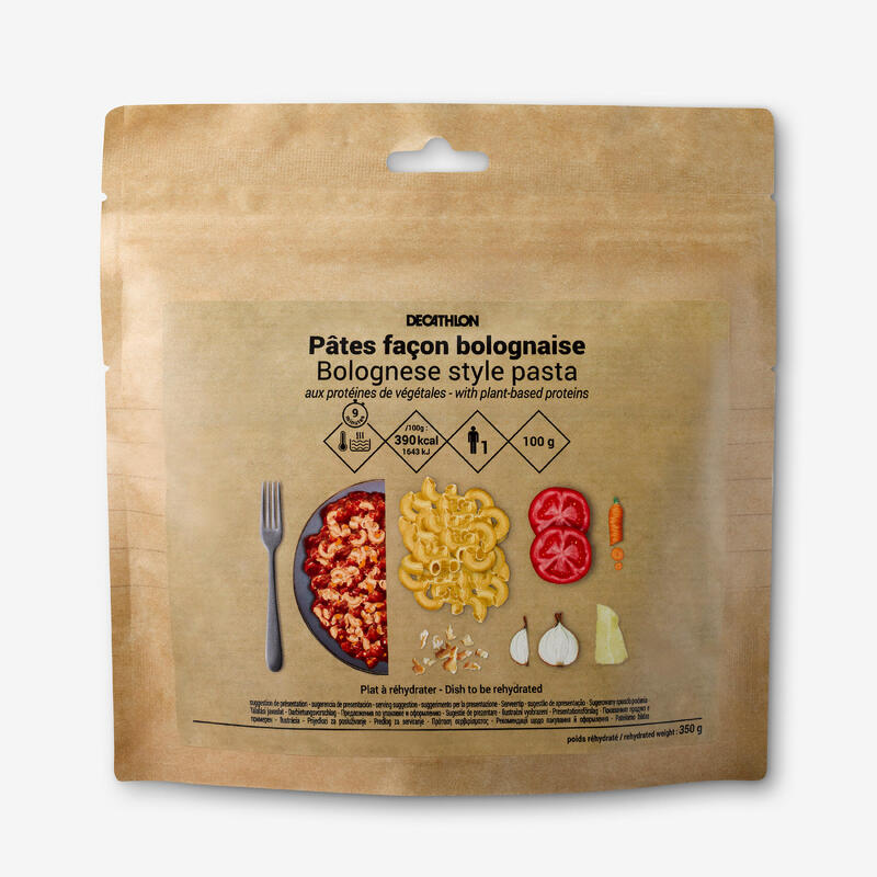 Repas lyophilisé - Pâtes façon bolognaise aux protéines de pois - 100 g