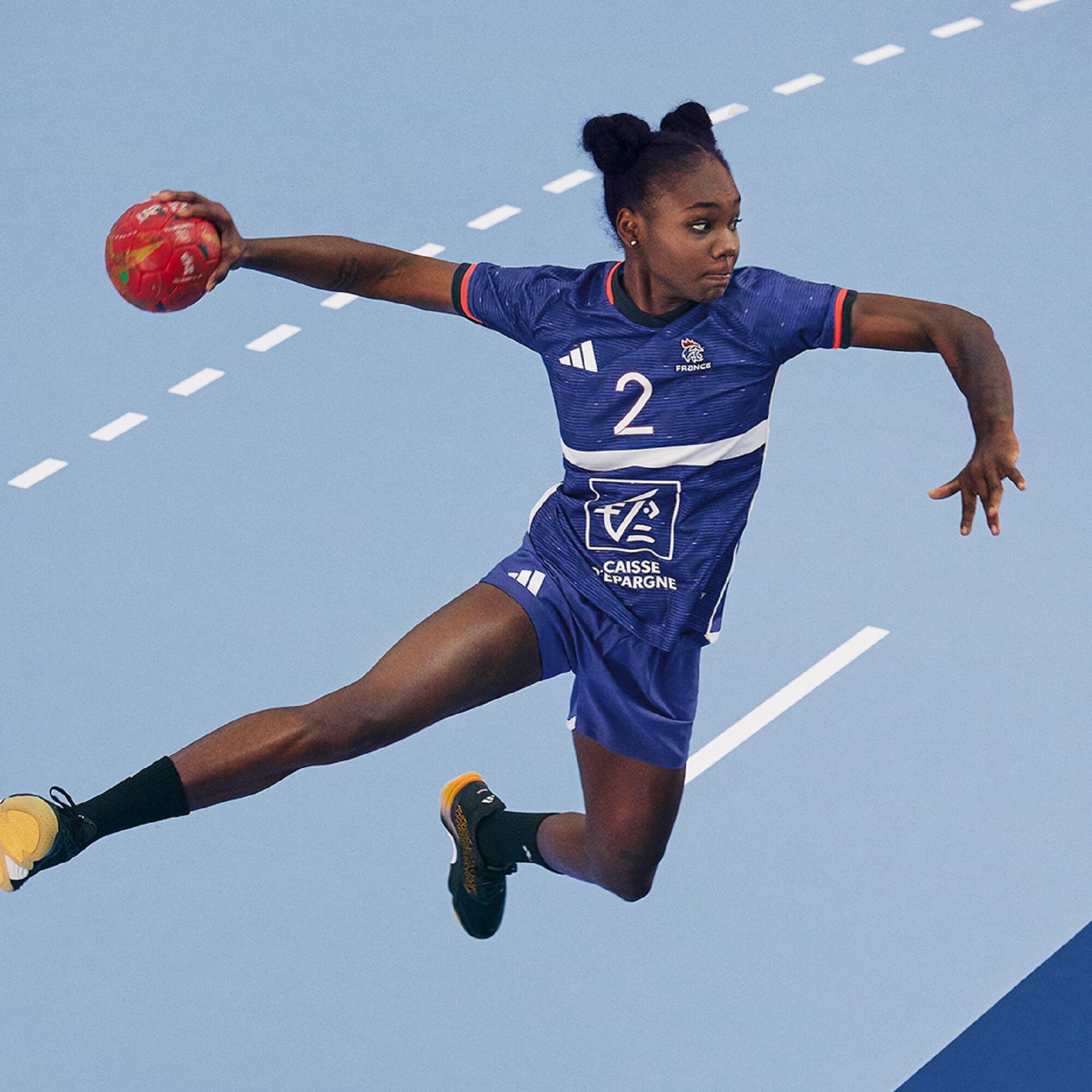 Maillot handball France 2024 coupe femme bleu ADIDAS Decathlon