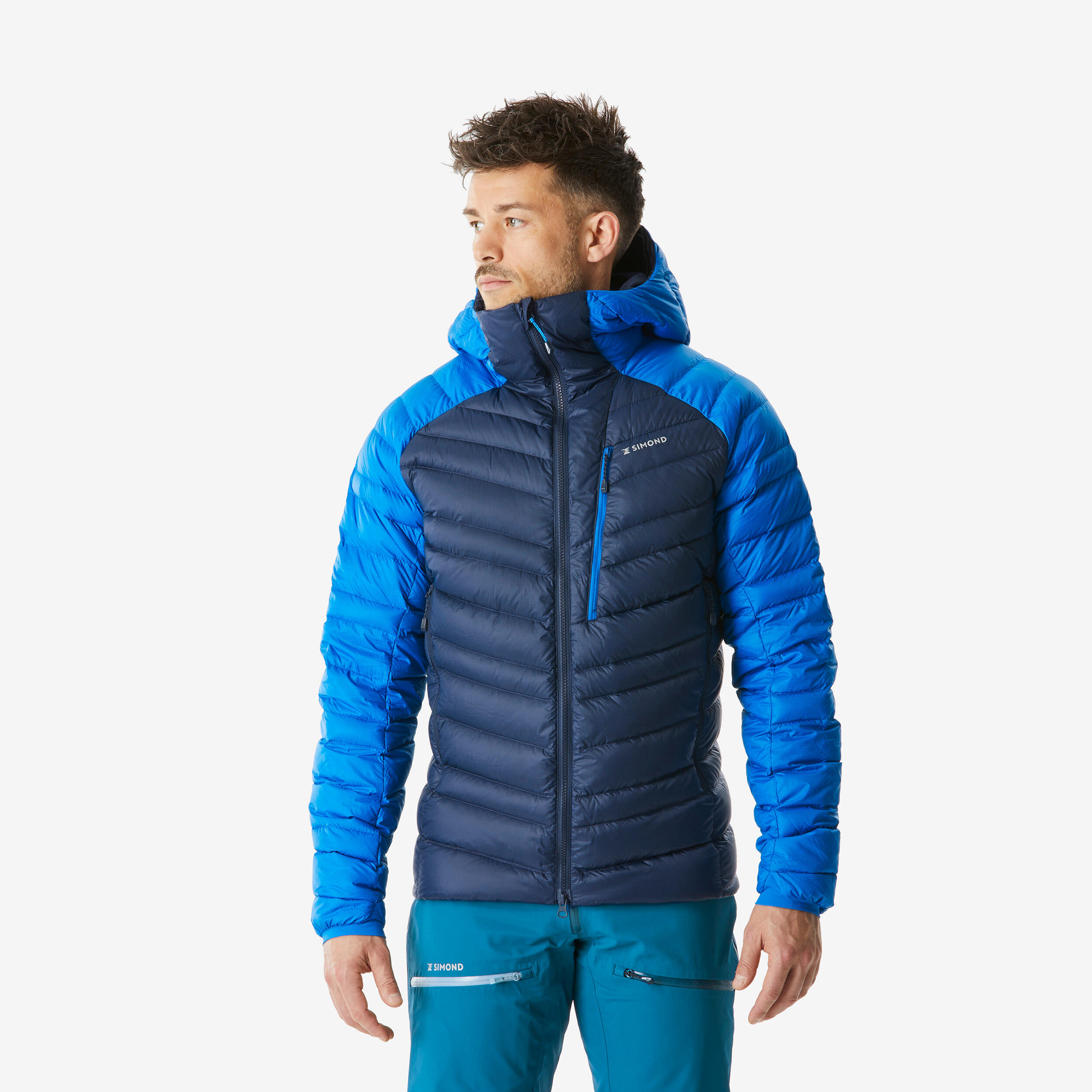 Men’s mountaineering down jacket Navy blue - Electric Blue