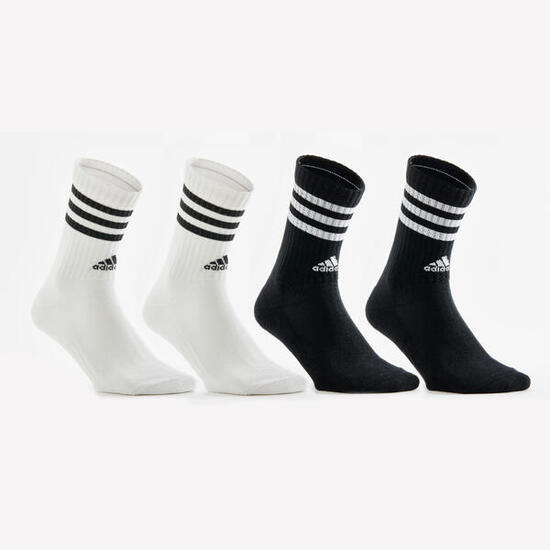 Calze lunghe ADIDAS adulto nero-bianco x4