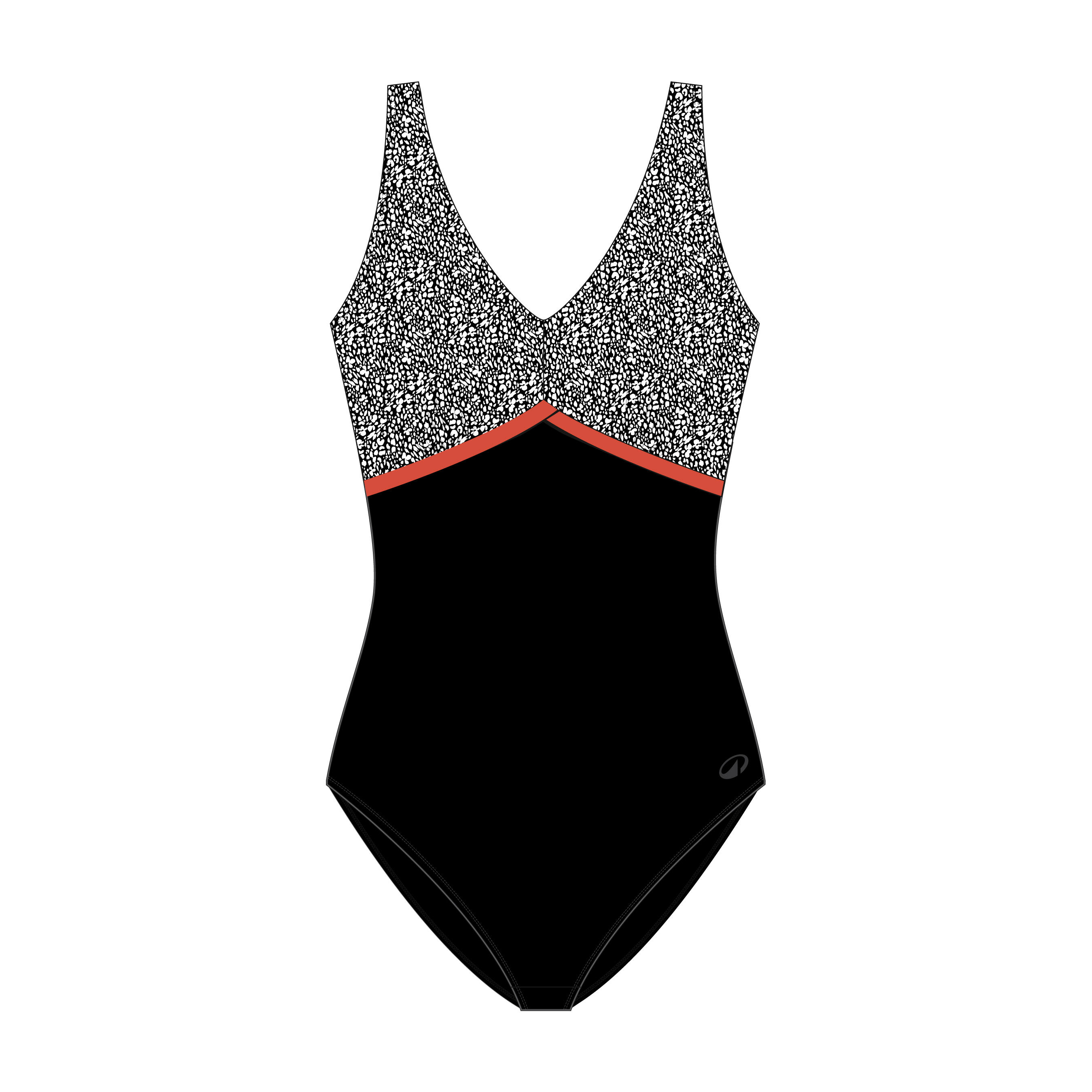 Women’s Aquafitness 1-Piece Swimsuit - Rosy Black - NABAIJI