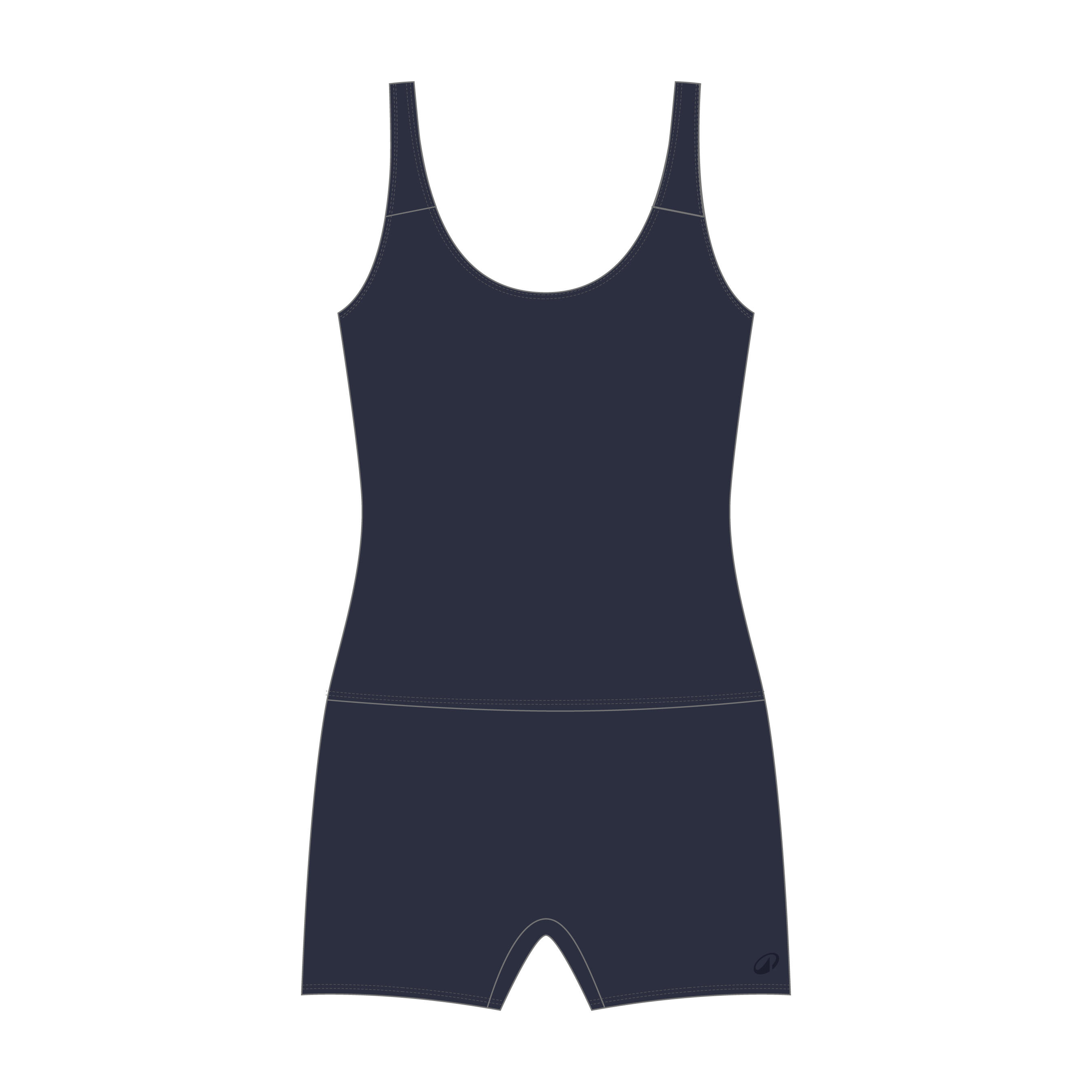 Women’s 1-Piece Shorty Swimsuit - Dova Navy Blue - NABAIJI