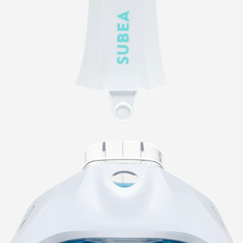 Snorkelmasker met geluidsventiel voor volwassenen Easybreath 540 freetalk blauw