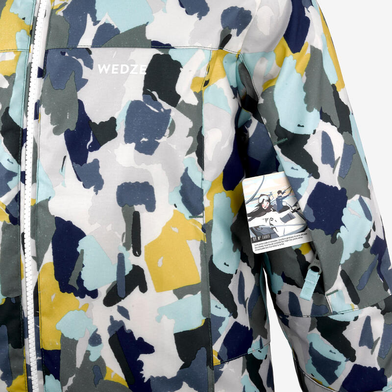 Geacă schi călduroasă și impermeabilă copii 3-6 ani, 500 PNF camo