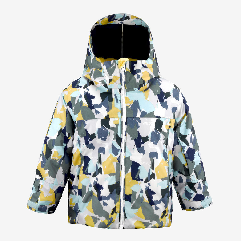 Kids’ warm, waterproof ski jacket, 500 PNF - Camo pattern