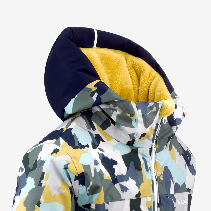 Geacă schi călduroasă și impermeabilă copii 3-6 ani, 500 PNF camo