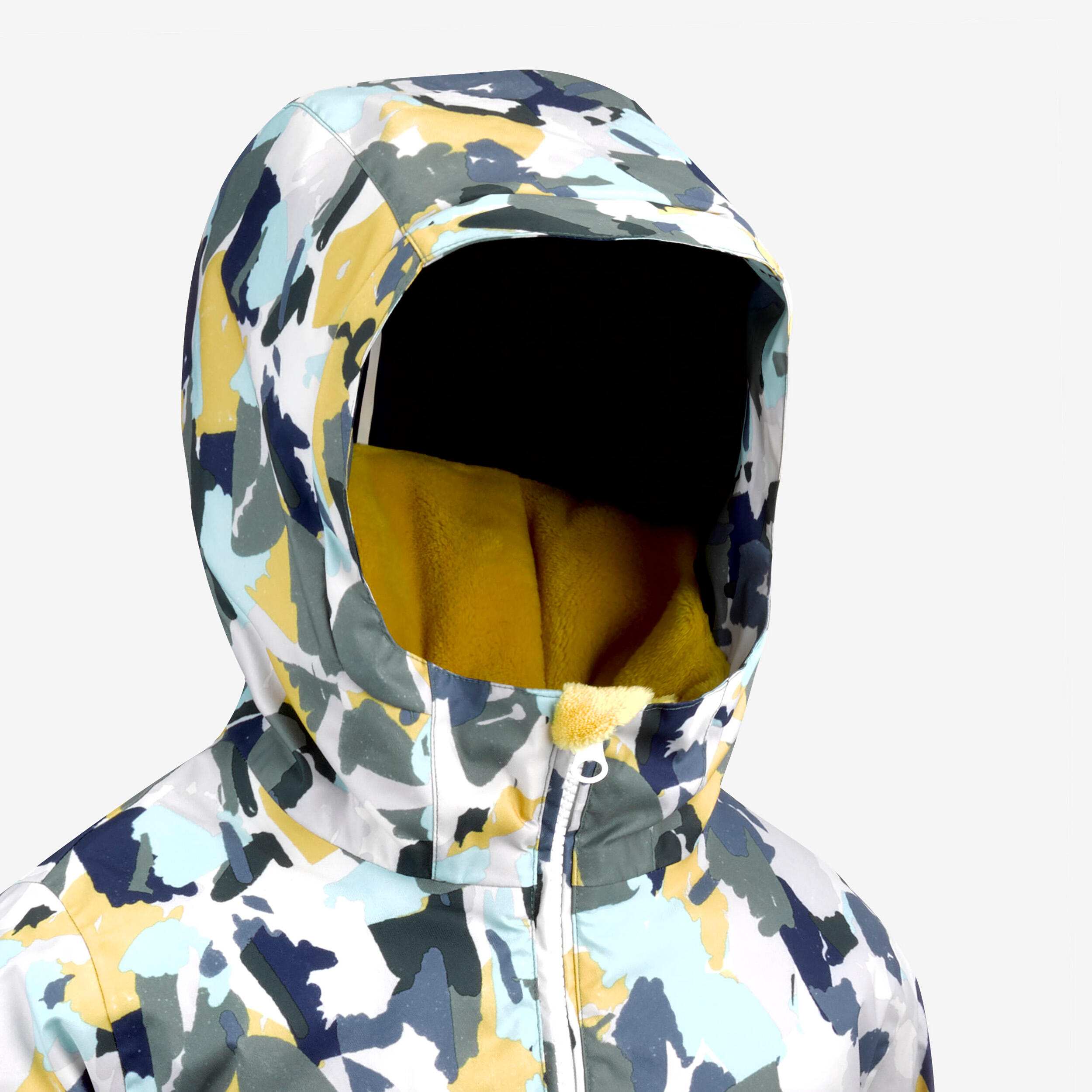 WEDZE Warme en waterdichte ski-jas voor kinderen 500 met camouflageprint