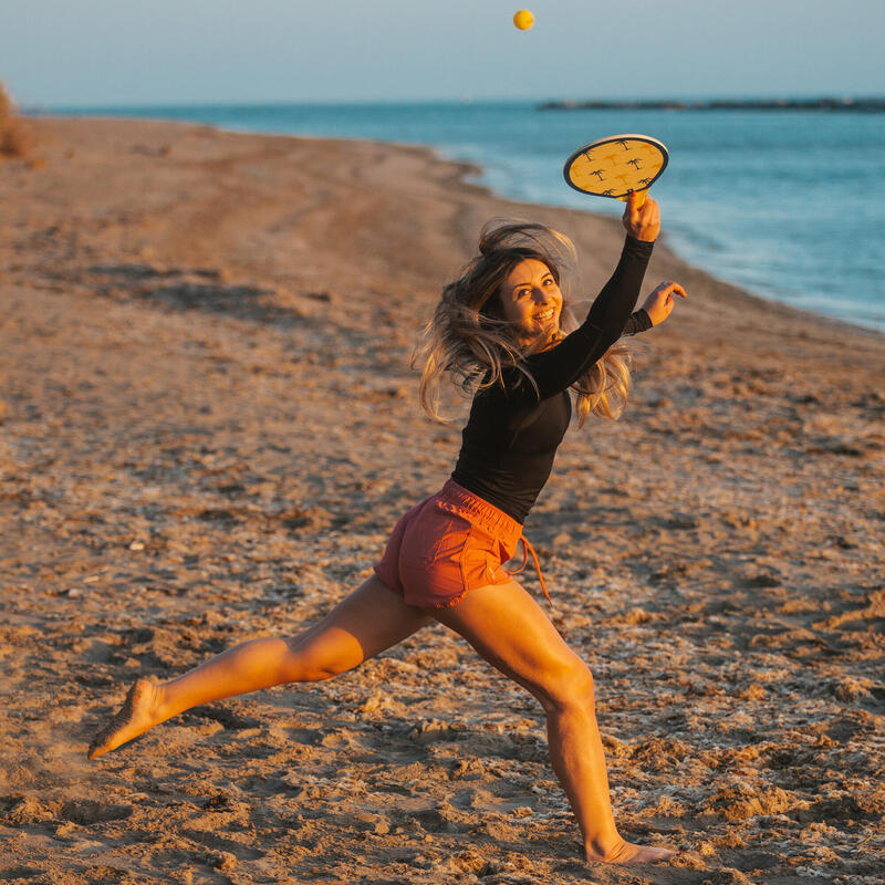 Beachtennisset Woody Racket geel