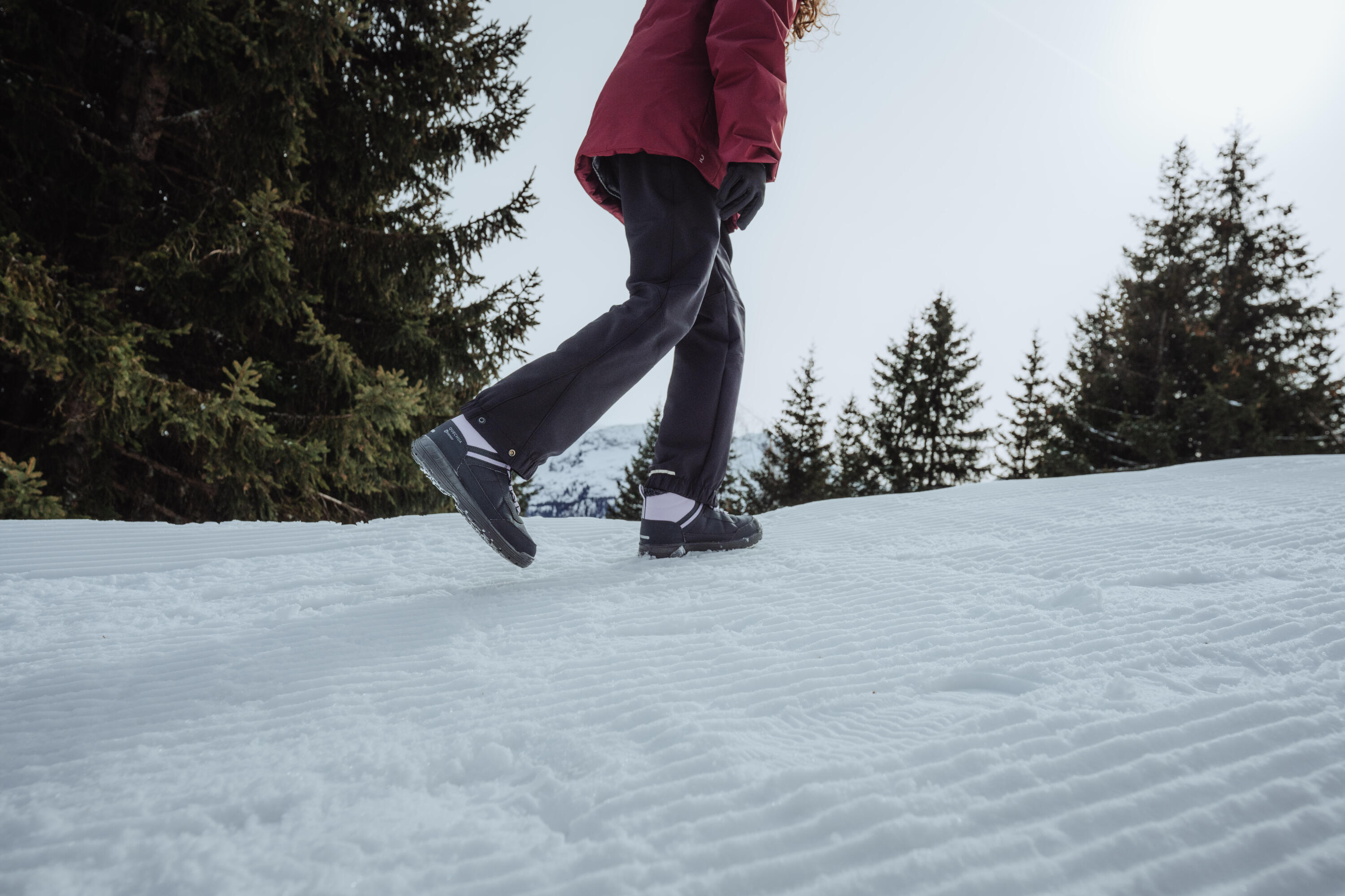 Chaussures de randonnée chaudes et imperméables enfant du 35 au 38, SH100 lacets 12/12