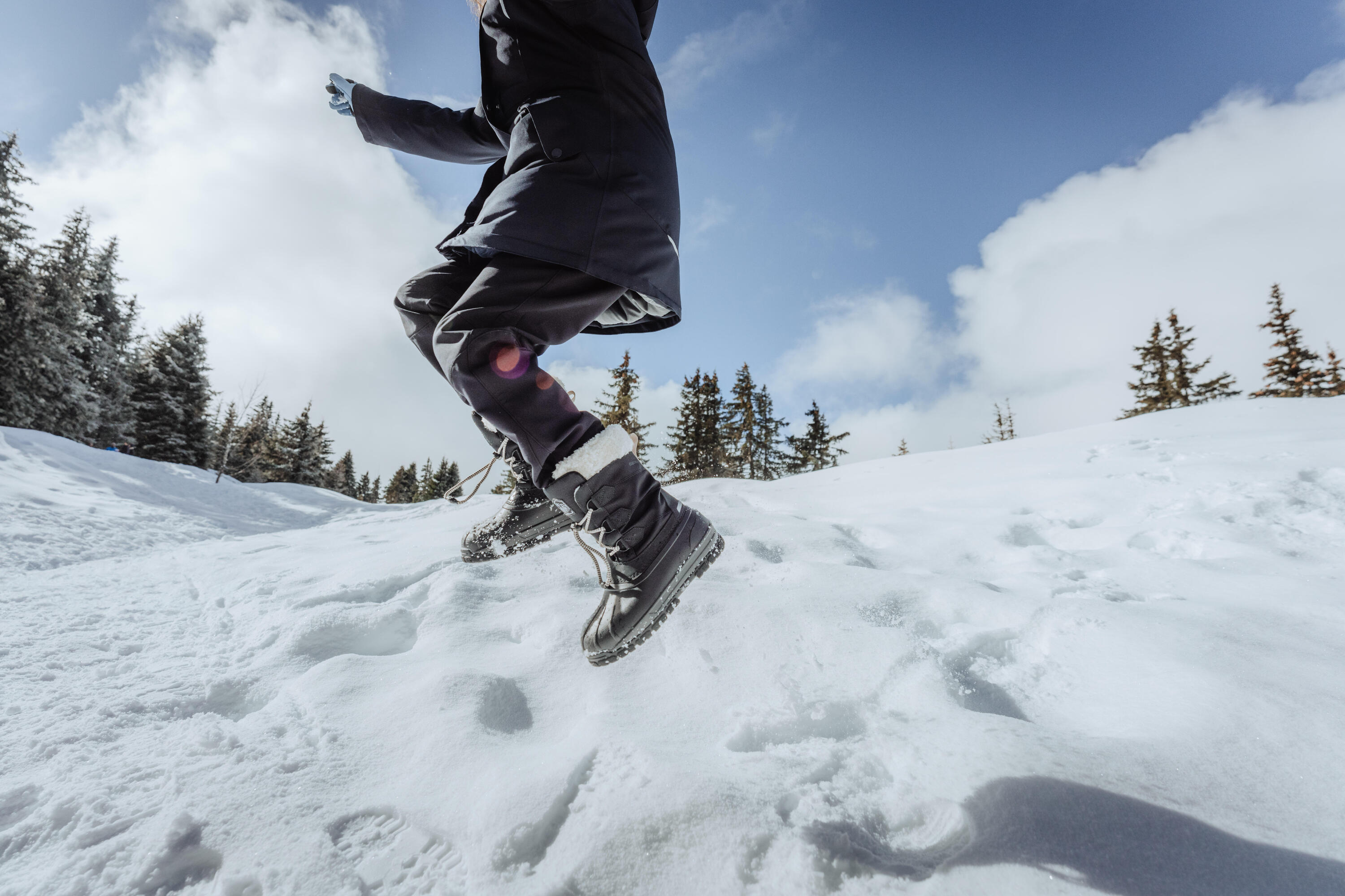 BOTTES DE NEIGE CHAUDES ET IMPERMEABLES DE RANDONNEE - SH900  - ENFANT 30 AU 38 10/15