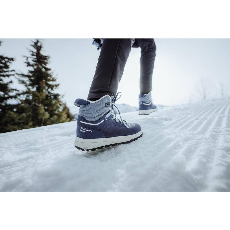 Ghete Piele Iarnă Călduroase Impermeabile Drumeţie pe zăpadă SH500 Copii 