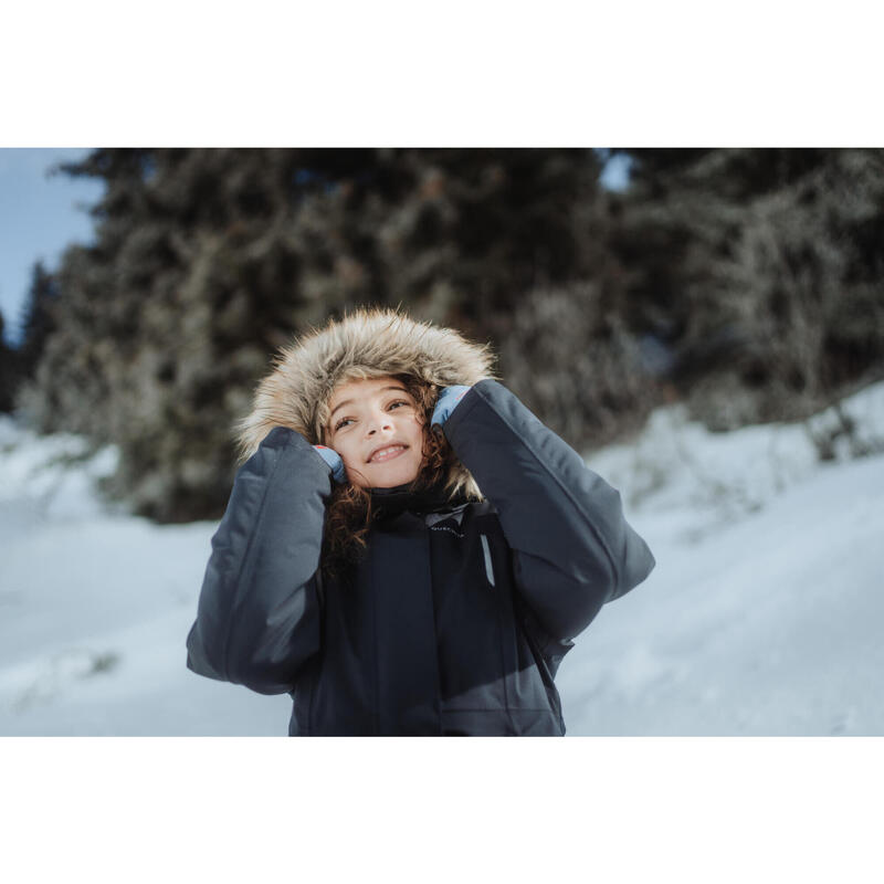 Parka chaude et imperméable de randonnée fille 7-15 ans, NH900 bleu