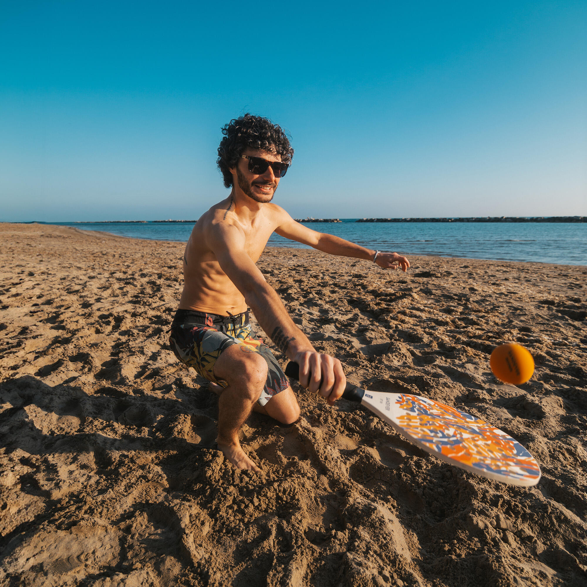 Ensemble de raquettes de tennis de plage - Experience orange - SANDEVER