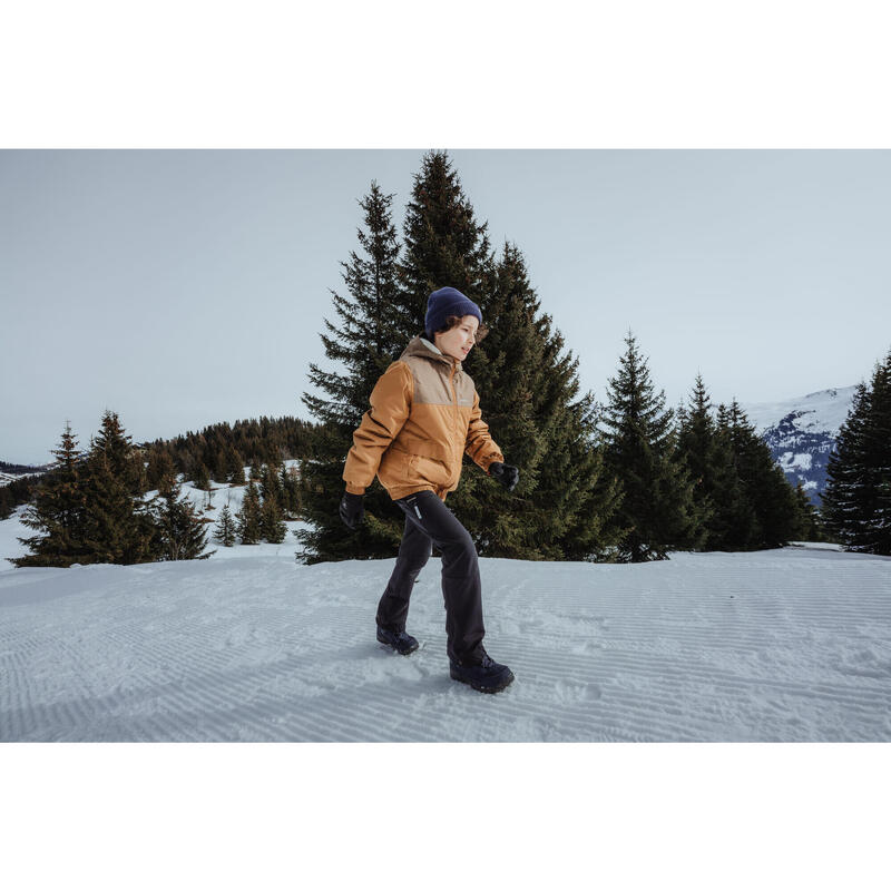 Pantalon softshell chaud de randonnée enfant 7-15 ans, MH500 noir