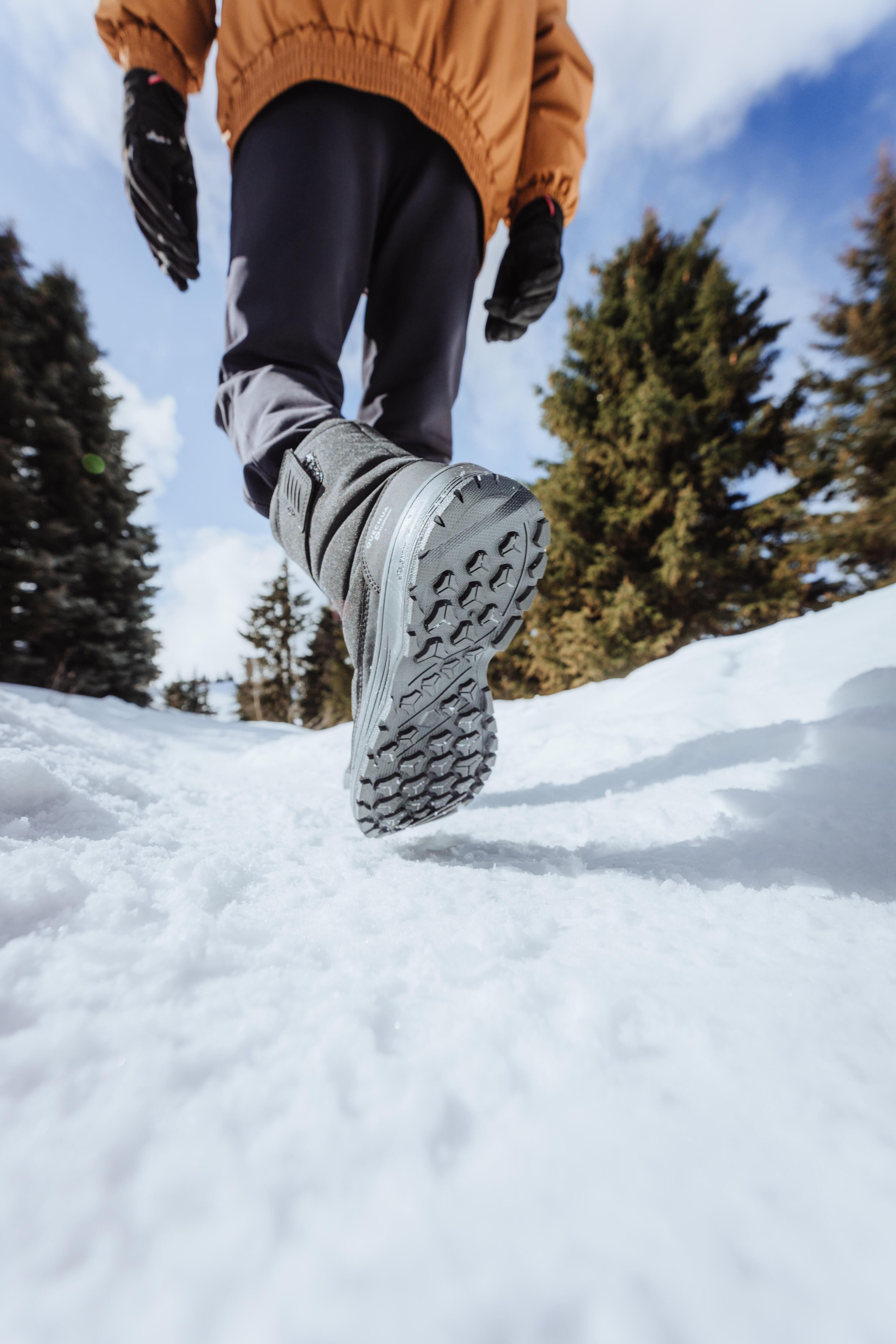 Warme, wasserdichte Kinder-Schneestiefel, Grösse 24–38, SH100 mit KV, Schwarz 9/10
