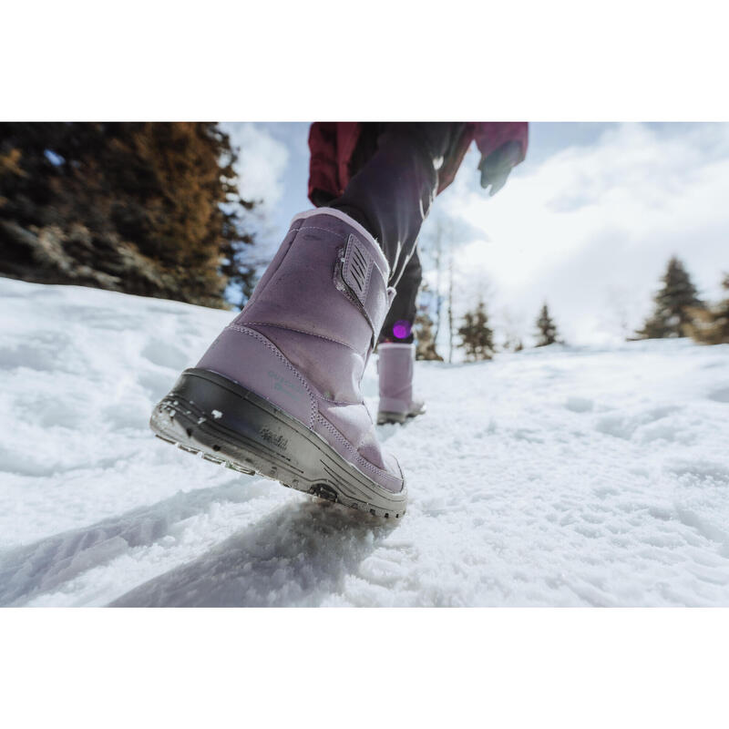 Çocuk Cırt Cırtlı Outdoor Kar Botu - Su Geçirmez - Mor - SH100