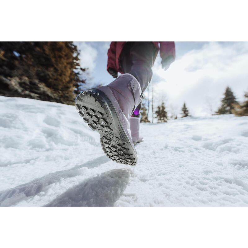 Çocuk Cırt Cırtlı Outdoor Kar Botu - Su Geçirmez - Mor - SH100