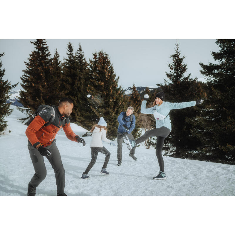 Colanți călduroși Drumeție NH100 Negru Fete 7-15 ani