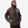 Men Full Zip Rain Jacket with Storage Pouch Brown - NH100