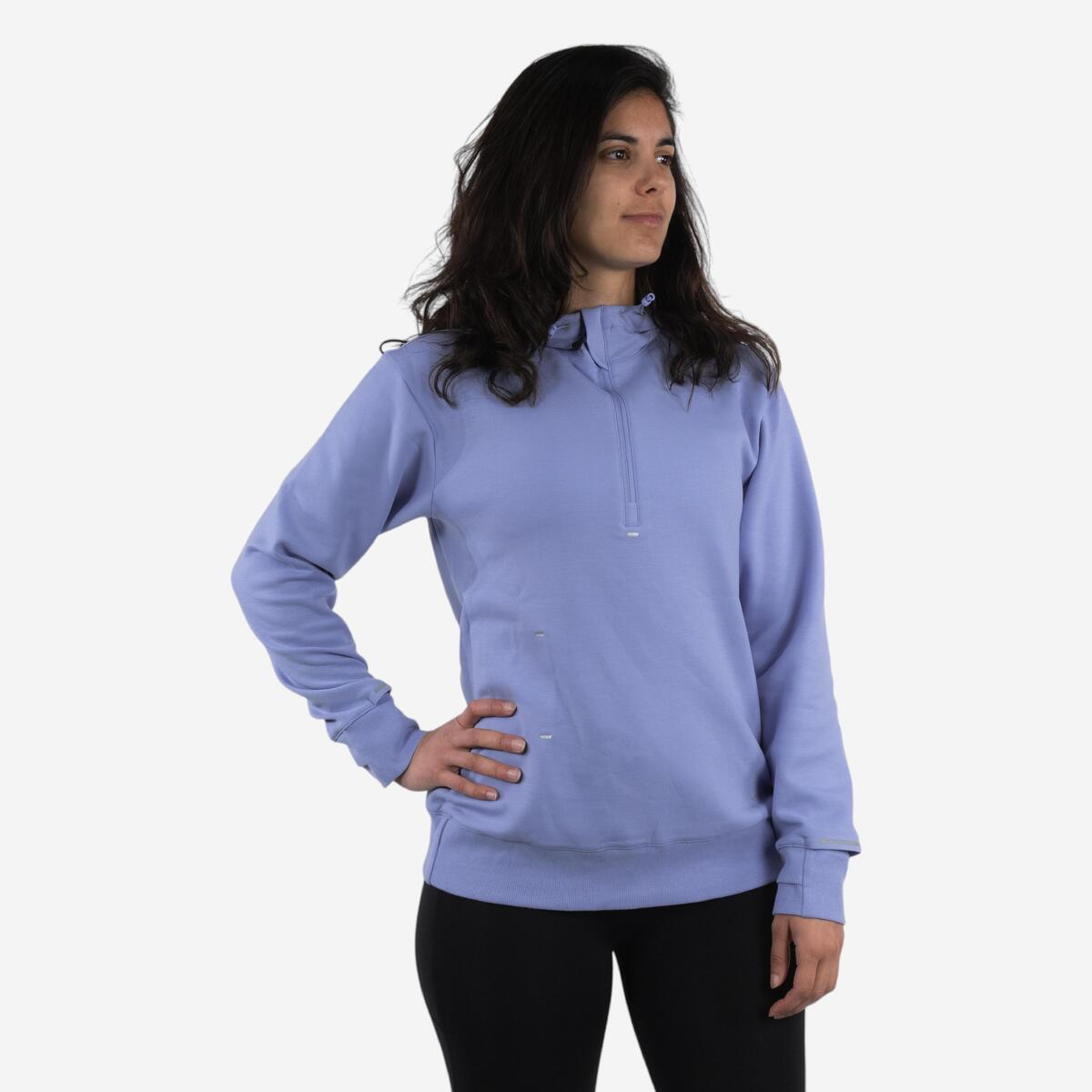 Sweat à capuche de running Femme - KIPRUN Run 500 Warm Violet hortensia