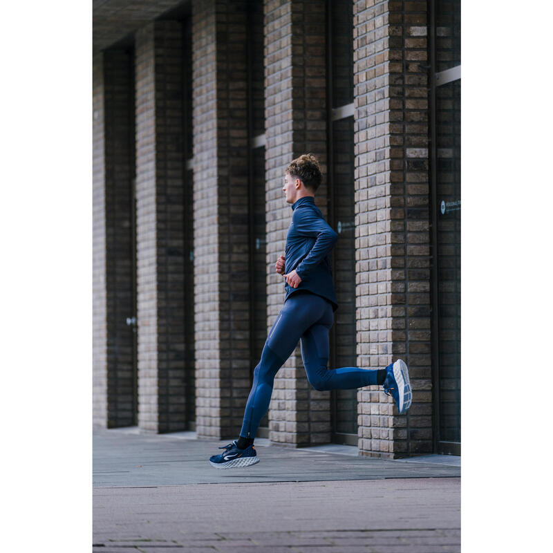 Collant chaud de running Homme - KIPRUN Run 500 Warm Bleu foncé