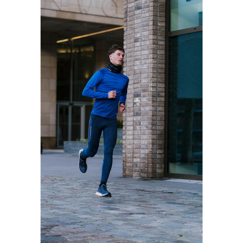 Collant chaud de running Homme - KIPRUN Run 500 Warm Bleu foncé