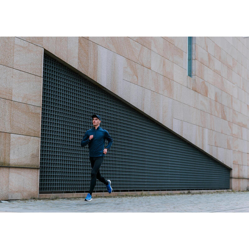 Colanți călduroși alergare Jogging KIPRUN RUN 100 Warm NEGRU BĂRBAȚI
