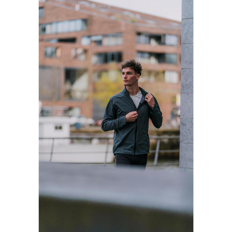 Veste de running chaud manches longues Homme KIPRUN, Run 900 Warm Regul Vert