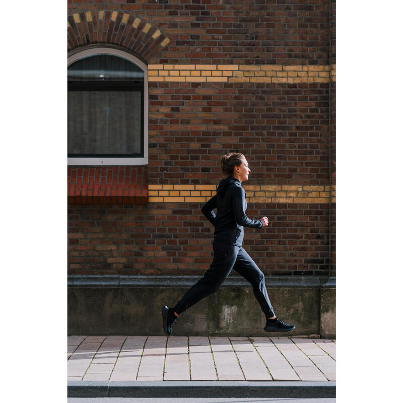 Pantalon călduros de alergare KIPRUN Run 500 Warm Negru Damă