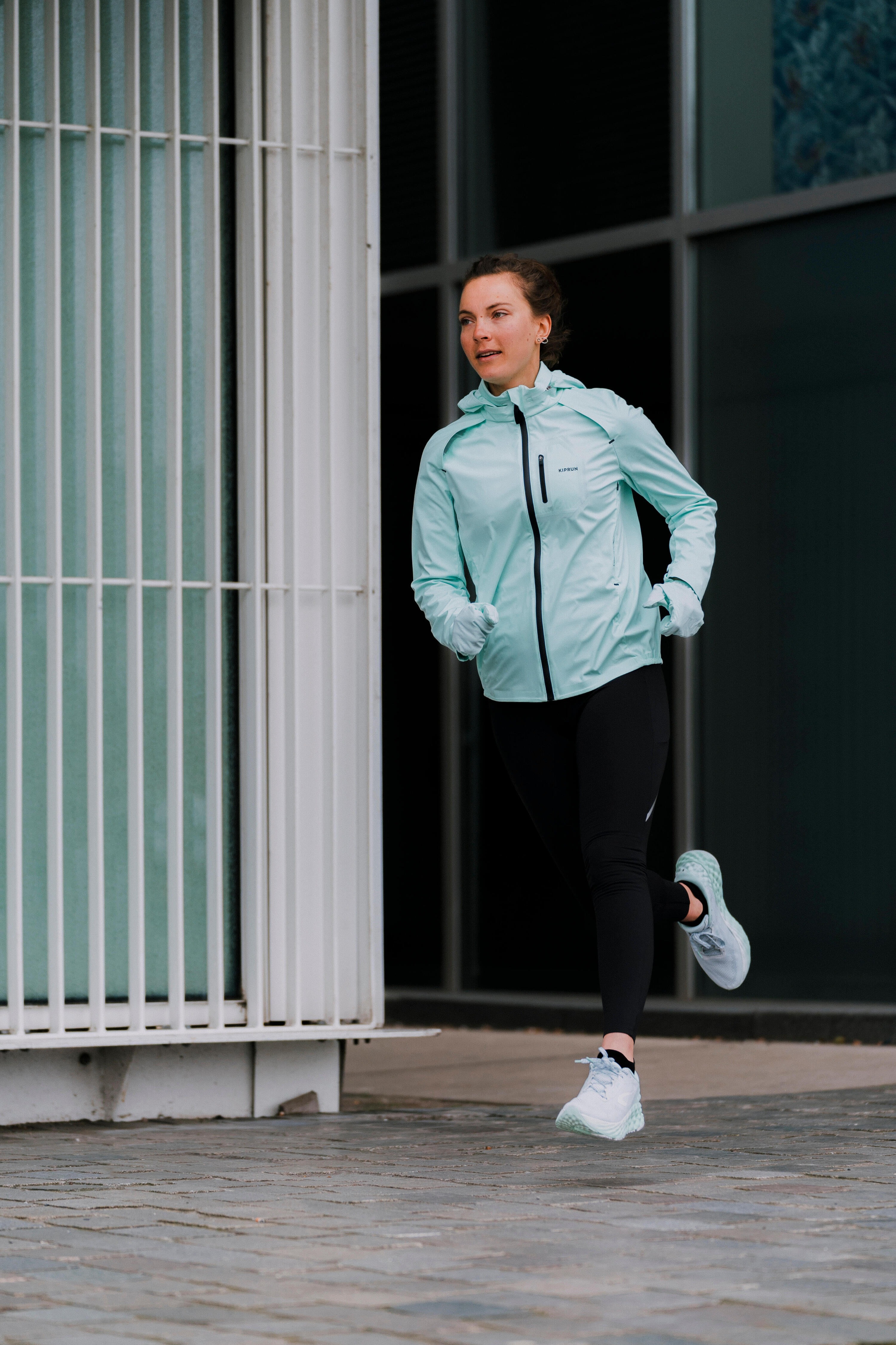 Kadın Koşu Ceketi - Açık Yeşil - Kiprun RUN 900 Warm Regul 9/12