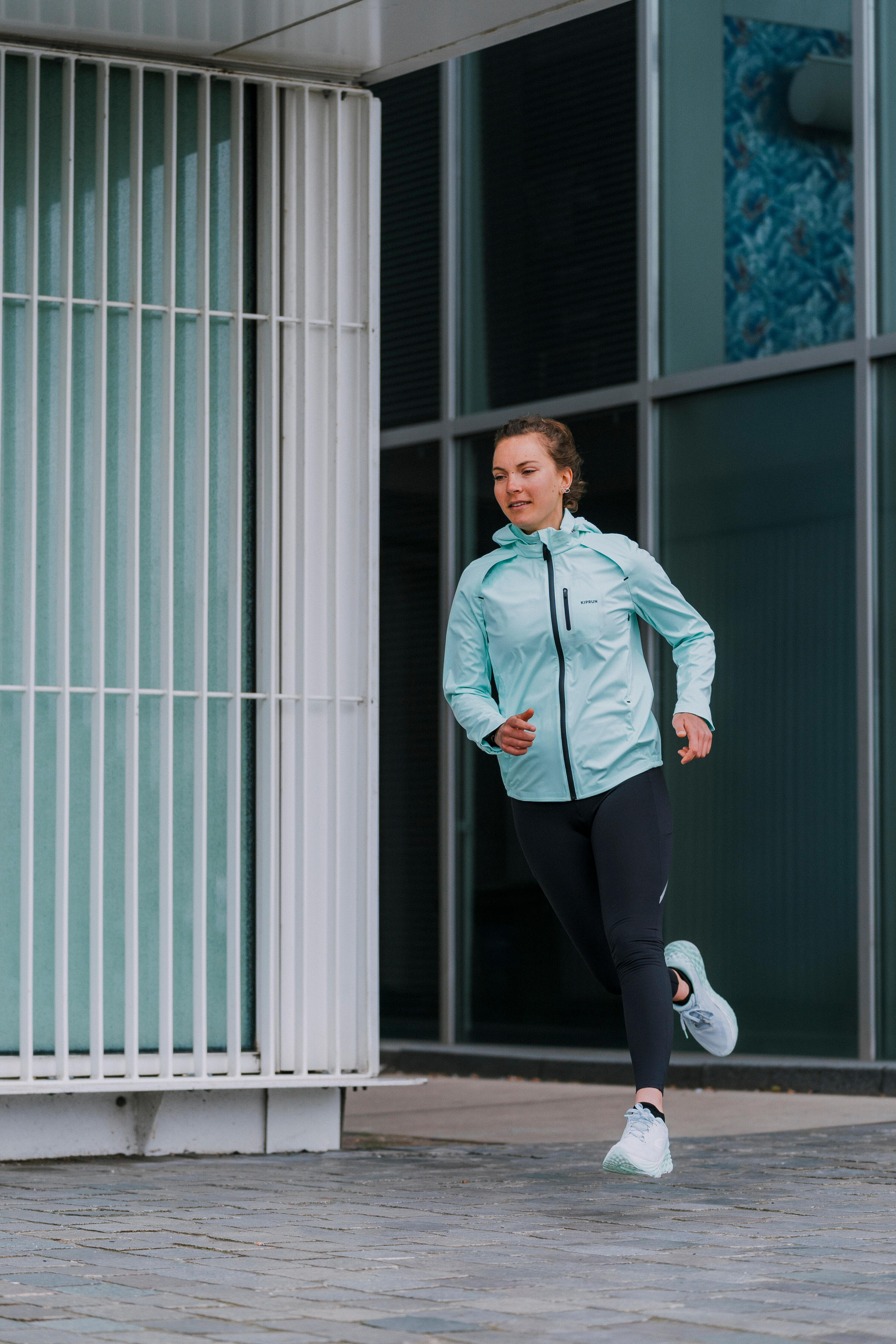 Leggings cálidos de running Kiprun RUN 500 Warm Mujer -  Negro ahumado 15/18