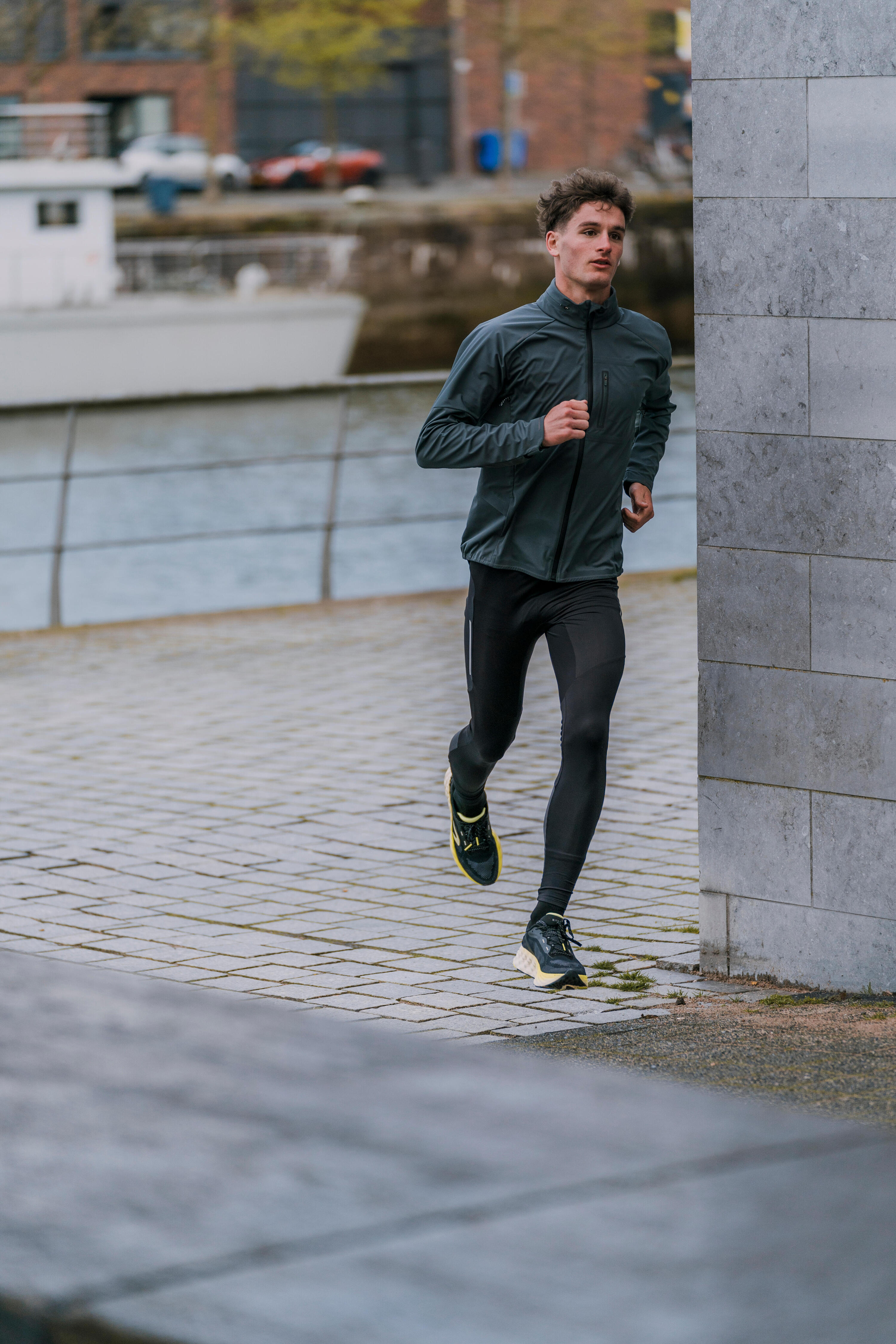 Collant chaud de running Homme - Kiprun Run 500 Warm Noir 7/11
