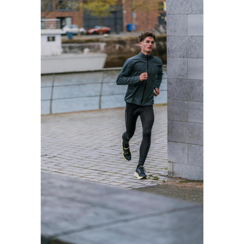 Erkek Uzun Kollu Koşu Ceketi - Yeşil - Kiprun Run 900 Warm Regul