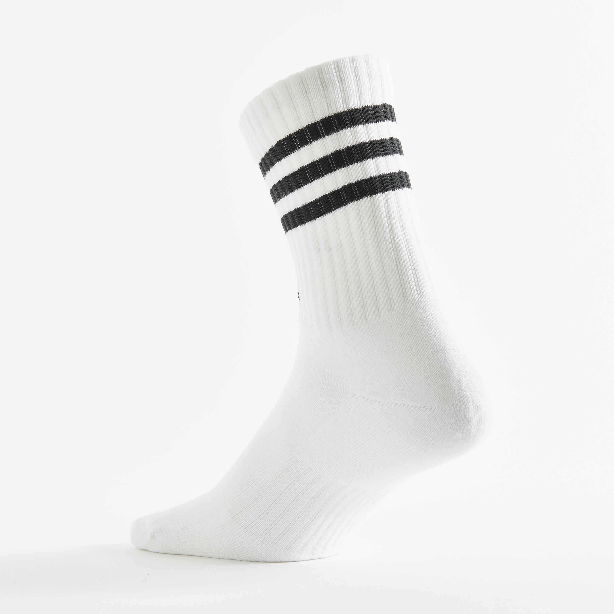 CHAUSSETTES DE SPORT HAUTES ADIDAS STRIPES NOIR BLANC LOT DE 4 7/7