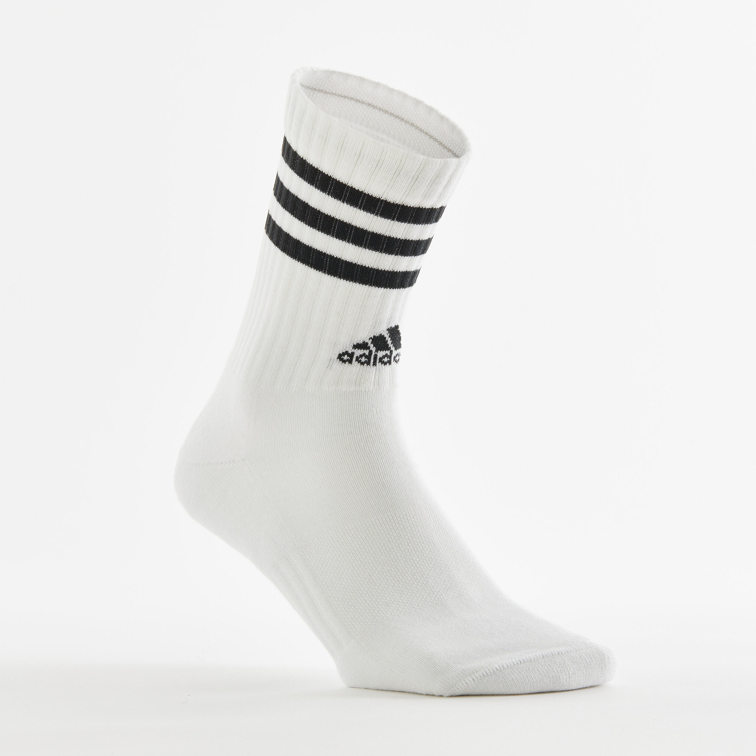 CHAUSSETTES DE SPORT HAUTES ADIDAS STRIPES NOIR BLANC LOT DE 4 4/7