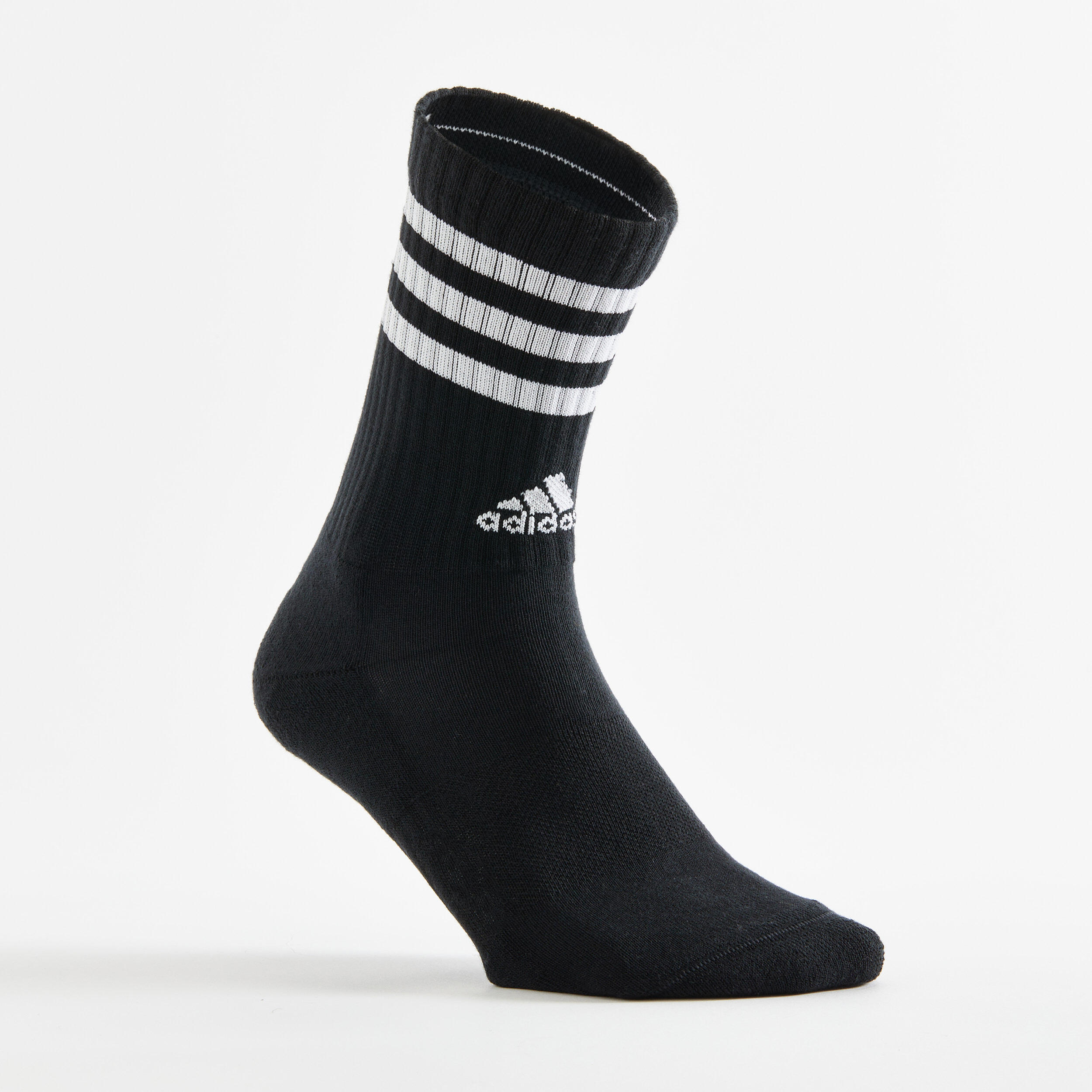 CHAUSSETTES DE SPORT HAUTES ADIDAS STRIPES NOIR BLANC LOT DE 4 3/7