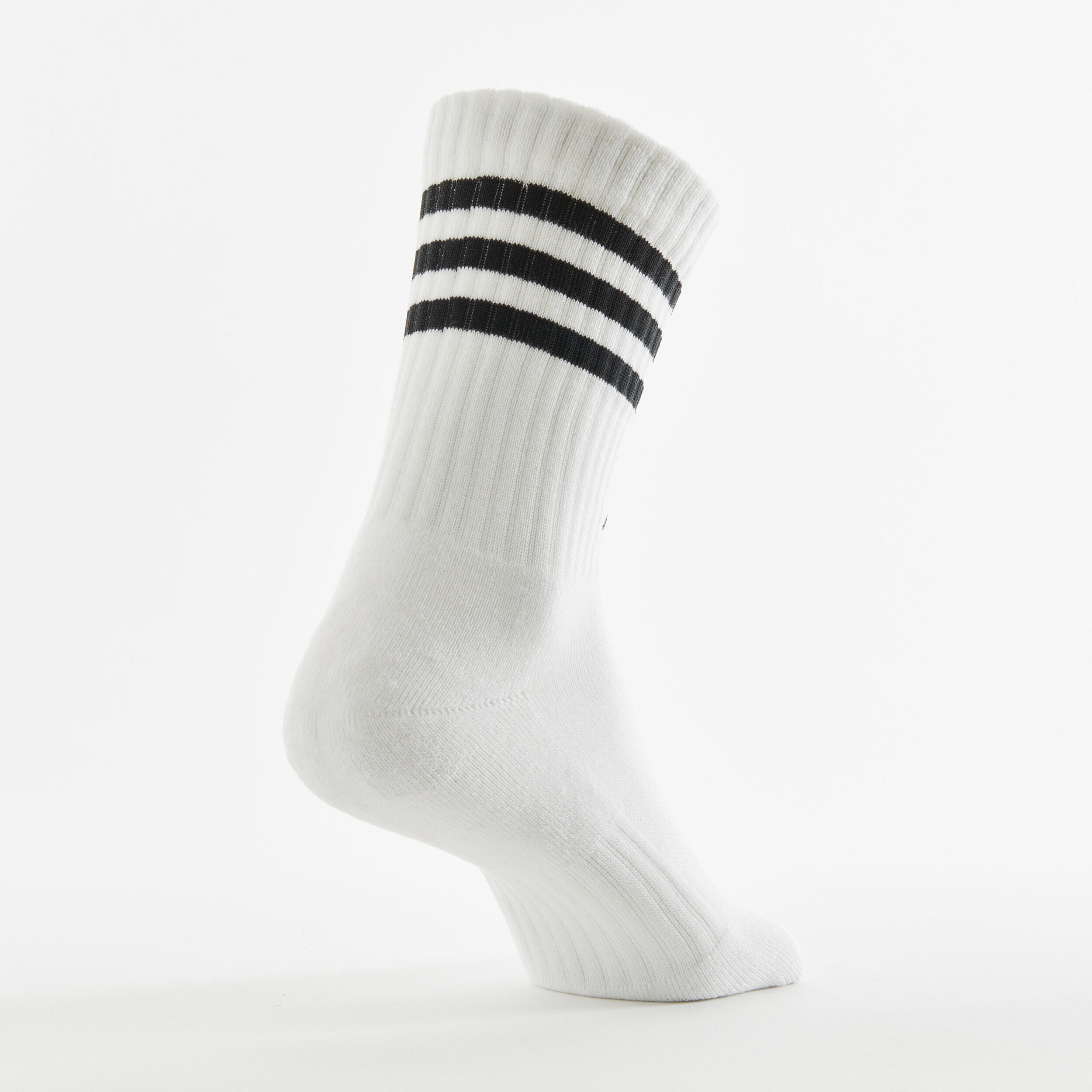 CHAUSSETTES DE SPORT HAUTES ADIDAS STRIPES NOIR BLANC LOT DE 4 5/7