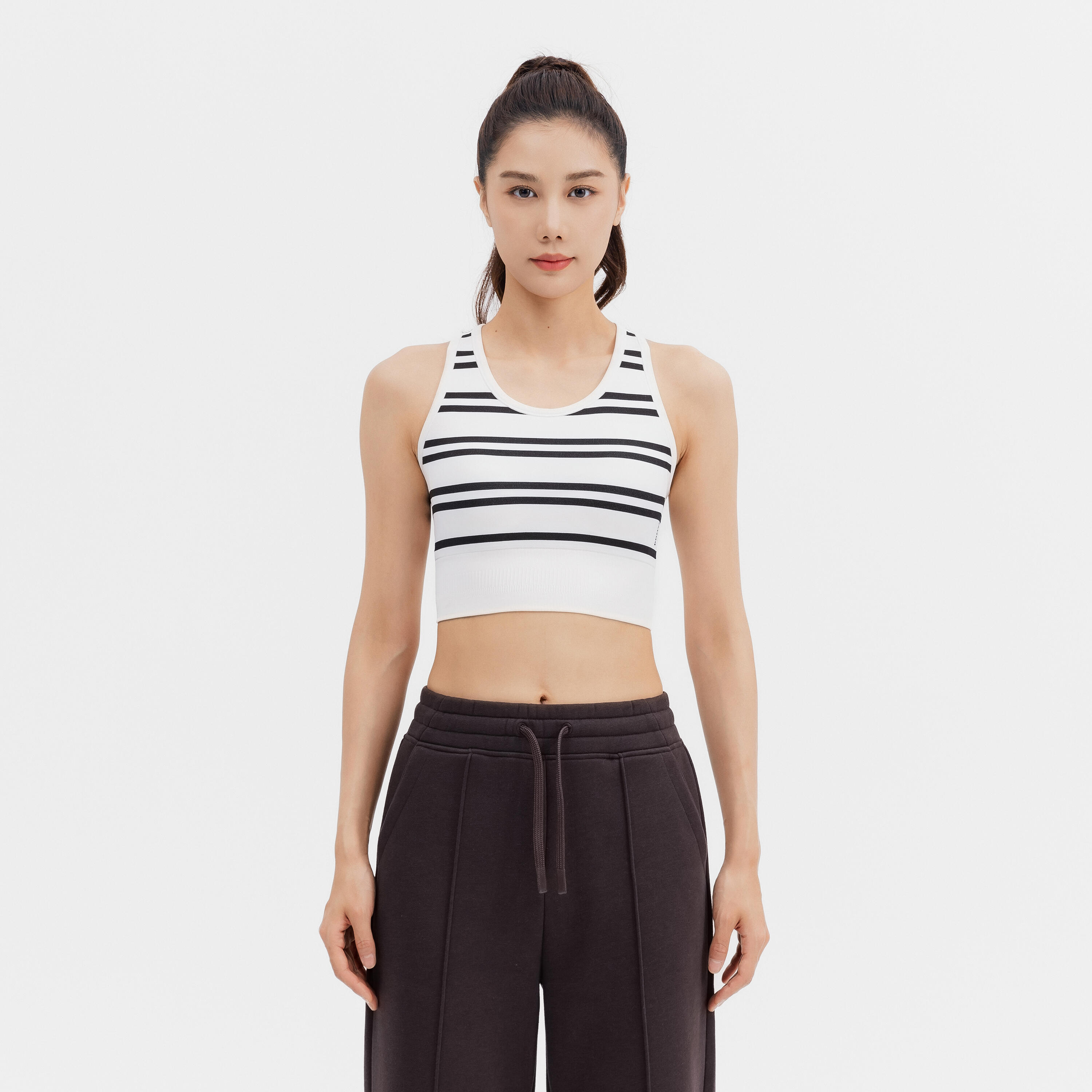 Women's low supportive Tank sports bra 120, Smoked Black