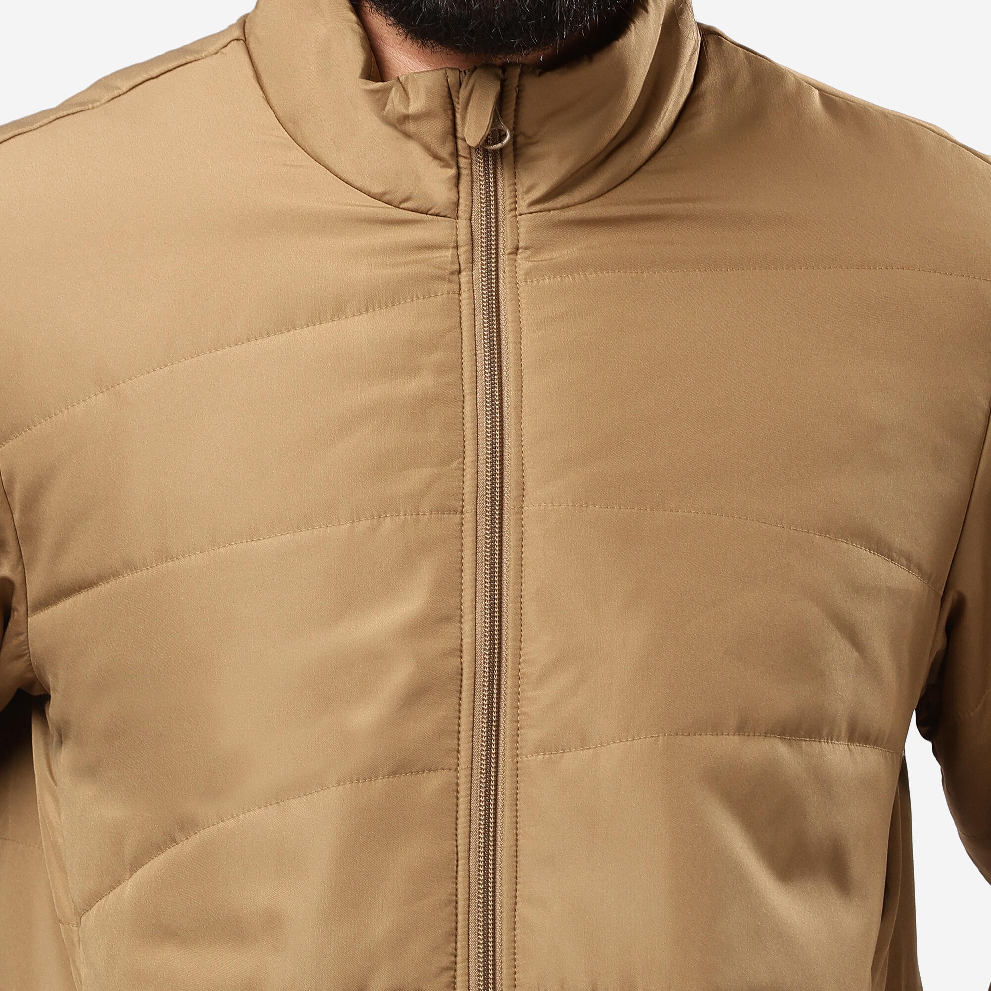 Men Puffer Jacket for Trekking - MT50 Brown