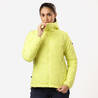Women Warm Puffer Jacket with hood for mountain trekking- MT100 -5°C - Yellow