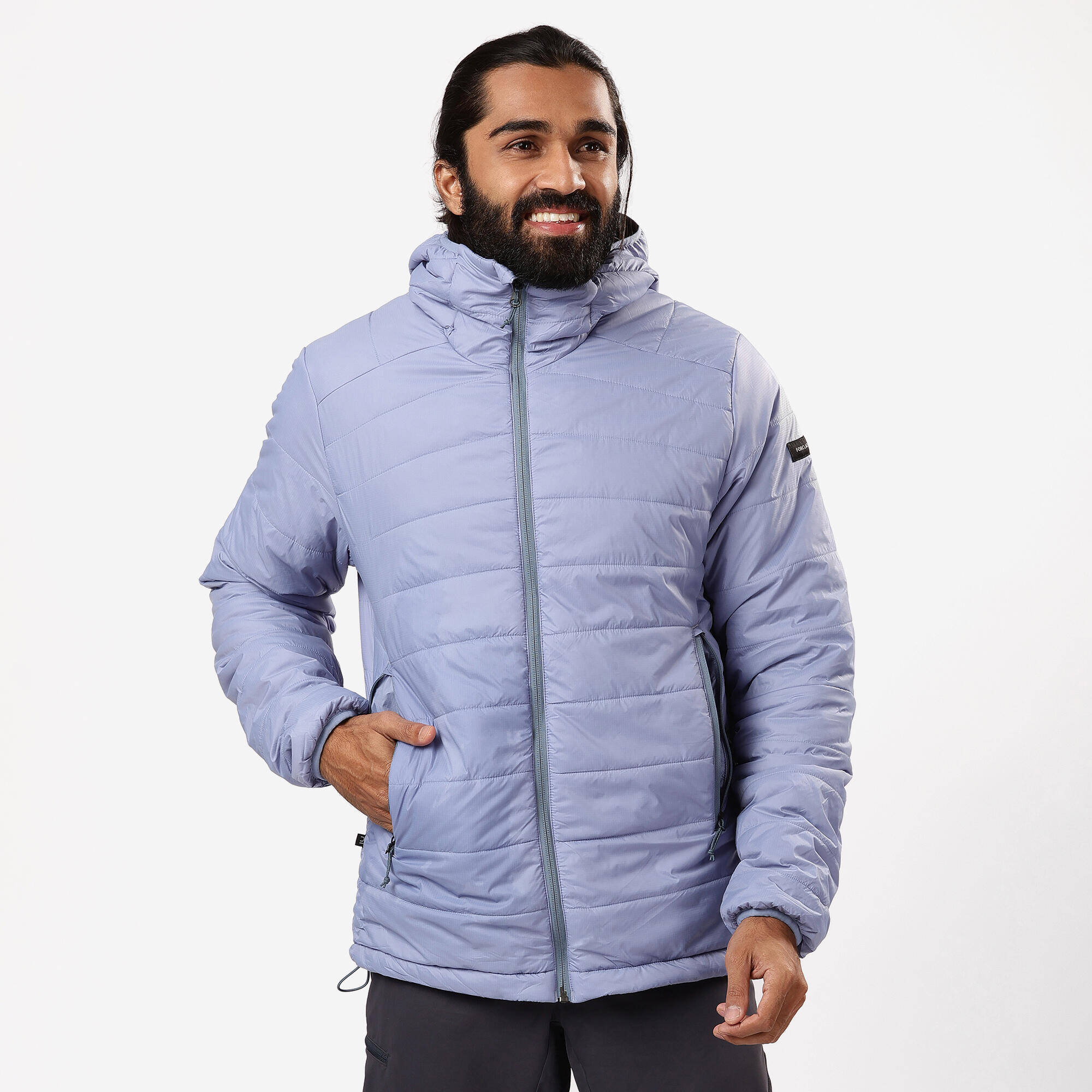 Men Packable Puffer Jacket for Trekking - MT100 -5°C Blue -  1