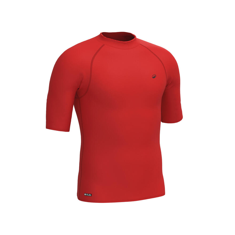 UV-Shirt kurzarm Surfen Herren 100 rot 